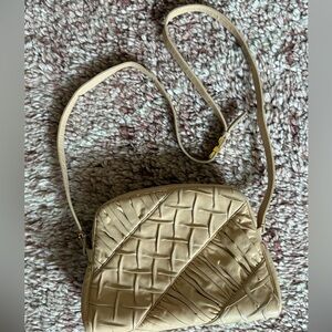 Judith Lieber Tan Quilted Shoulder Bag